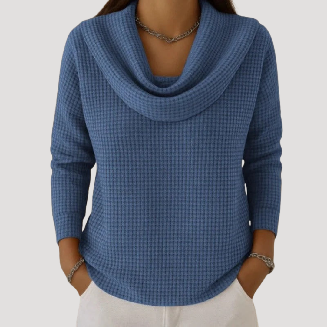 EDYTA | Ciepły dziany sweter z eleganckim kołnierzem