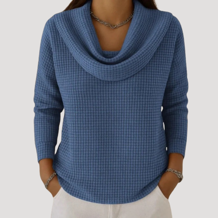 EDYTA | Ciepły dziany sweter z eleganckim kołnierzem