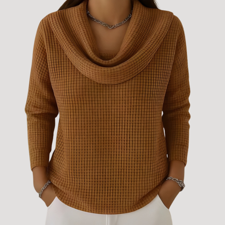 EDYTA | Ciepły dziany sweter z eleganckim kołnierzem