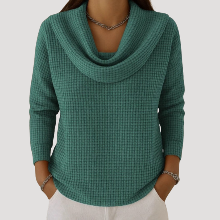 EDYTA | Ciepły dziany sweter z eleganckim kołnierzem