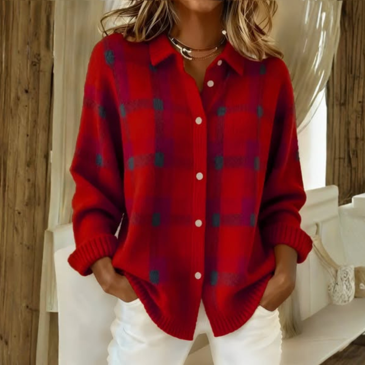 KAROLINA | Sweter w Kratę z Miękkiej Dzianiny