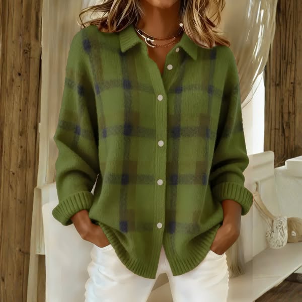 KAROLINA | Sweter w Kratę z Miękkiej Dzianiny