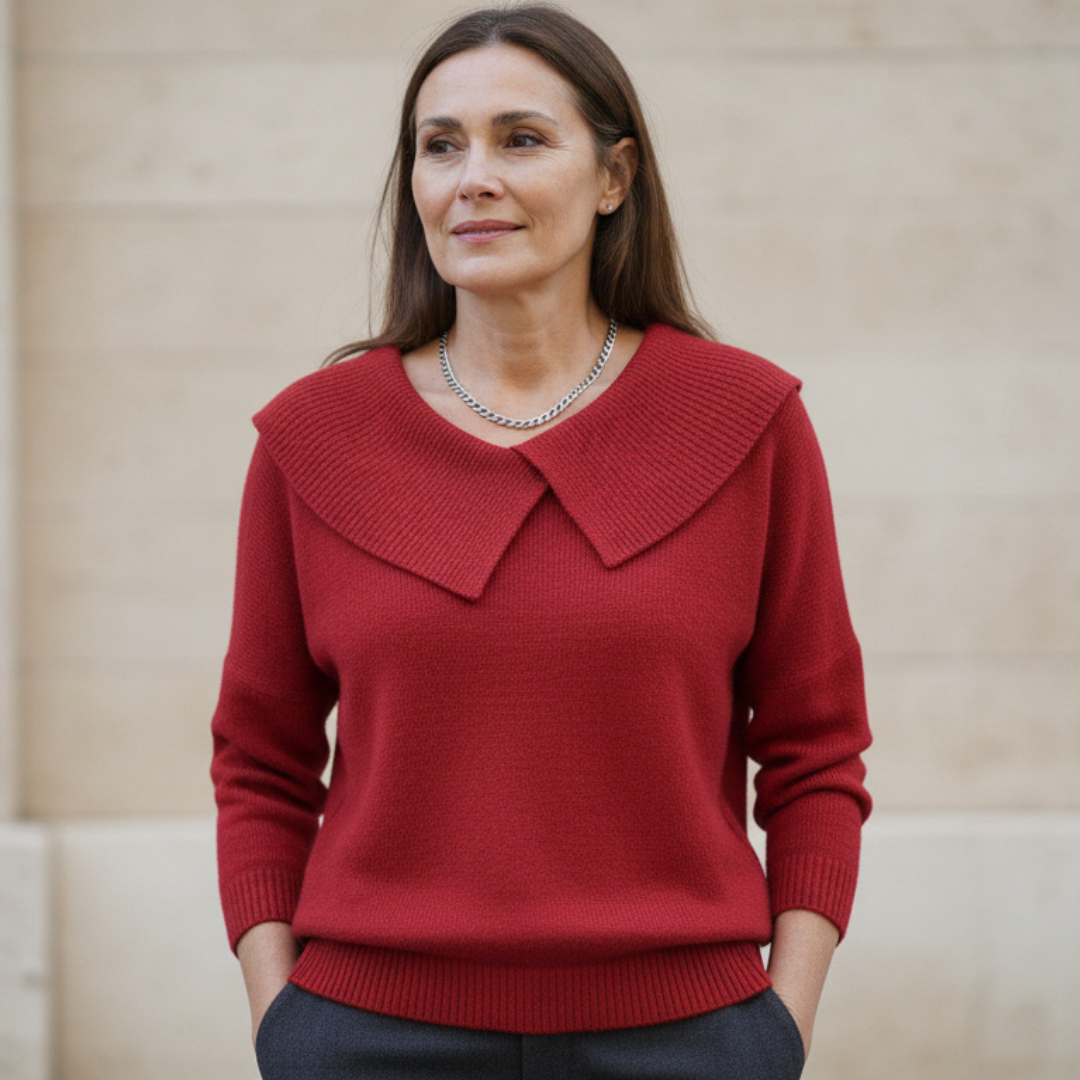 KIARA | Ciepła Dzianinowa Sweter z Miękkim Kołnierzem