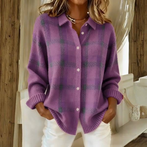 KAROLINA | Sweter w Kratę z Miękkiej Dzianiny